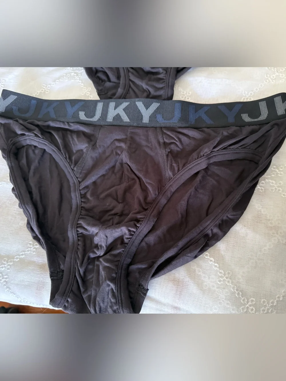 KYKY Navy Bikini Brief with Logo Elastic Waistband